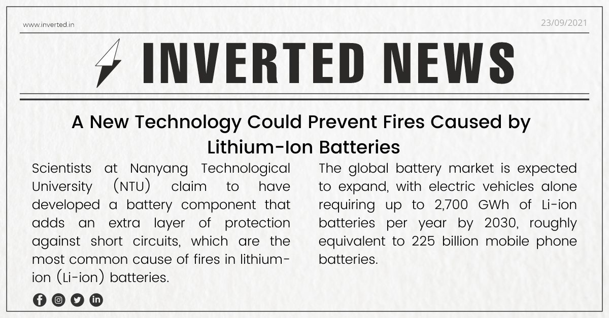 A New Technology Could Prevent Fires Caused by Lithium-Ion Batteries